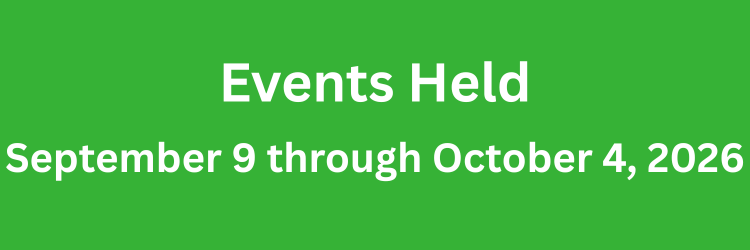 Events held September 9 through October 4, 2026.
