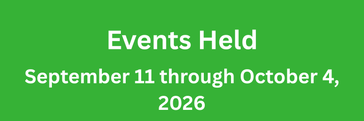 Events Held September 11 through October 4, 2026.