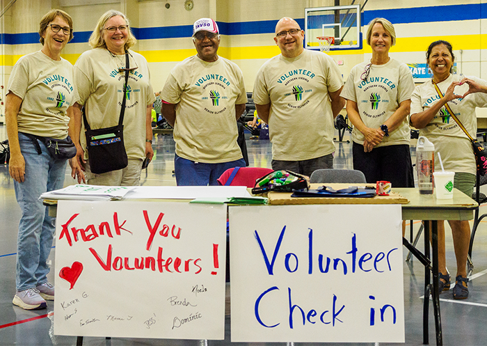 Men and women volunteers at the Northern Virginia Senior Olympics.